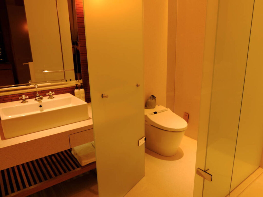 View of the automated toilet in the hotel room