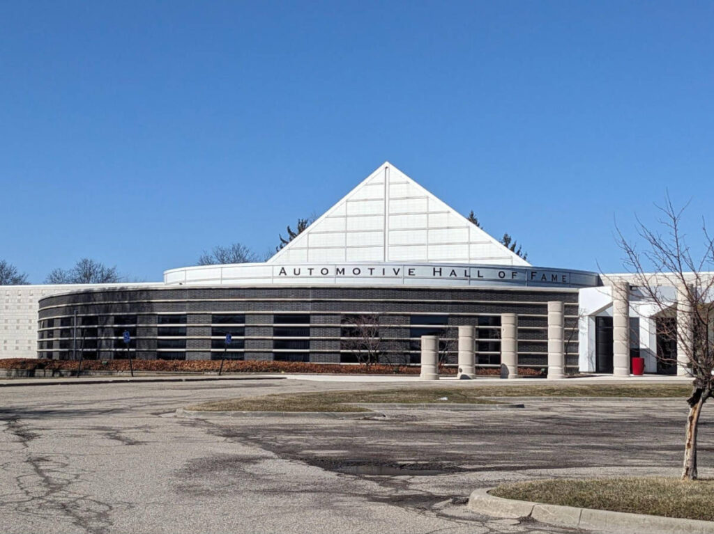 Panoramic exterior view of the The Automotive Hall of Fame