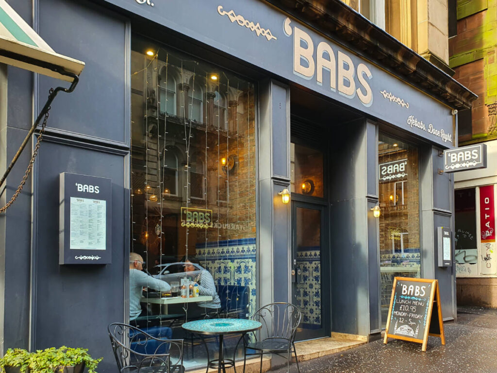 Outside view of Babs in Glasgow
