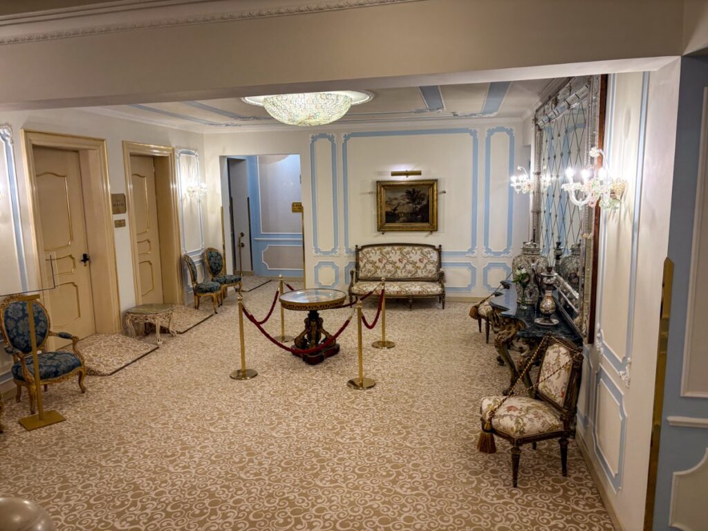Beautifully decorated common areas at Baglioni Hotel Luna