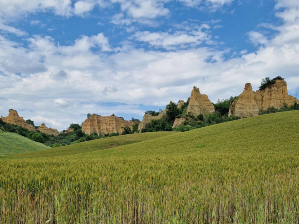 Scenic view of the greenery of Balze of Valdarno