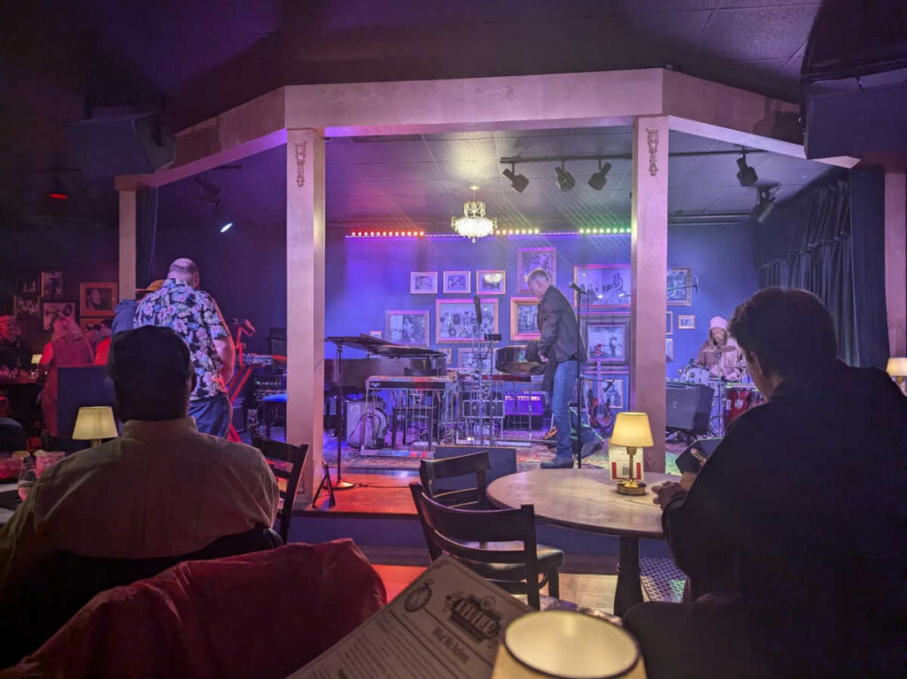 The band preparing at Reveler