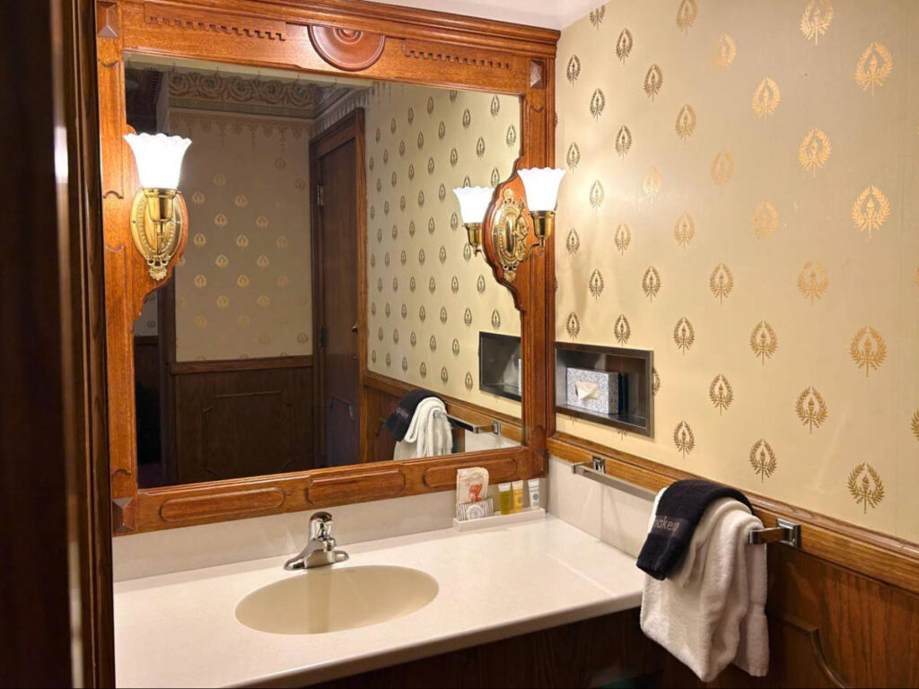 View of the vanity mirror in the bathroom