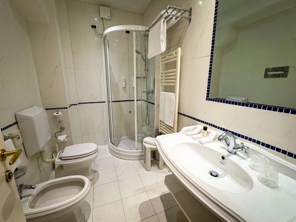View from the inside of a bathroom in Hotel Principe