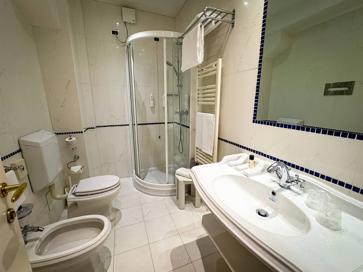 View from the inside of a bathroom in Hotel Principe