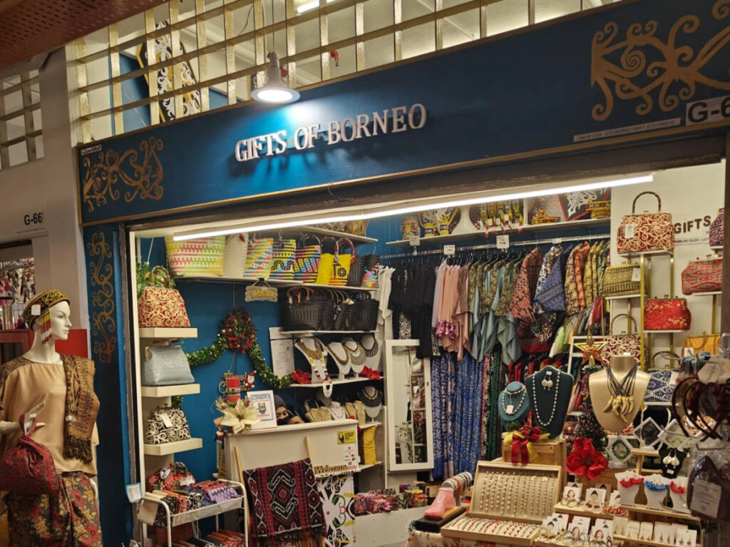 The shop of traditional Batik-printed apparel and accessories at the Central Market