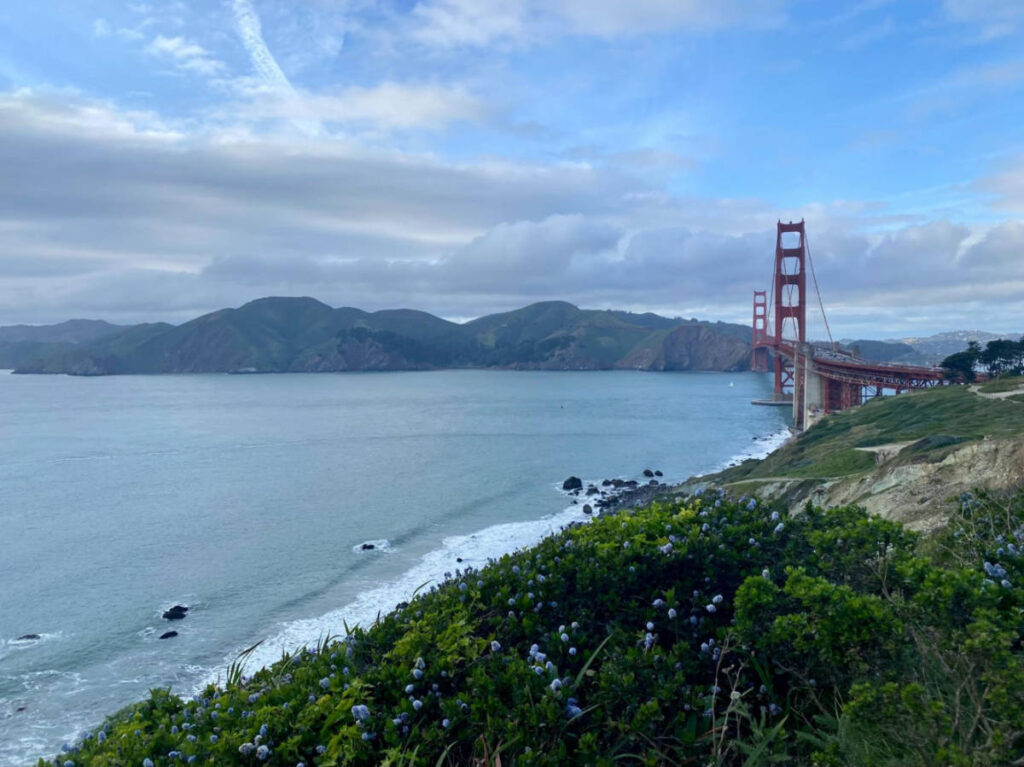 Overlooking view of the Golden Gate Bridge from the Battery Godfrey