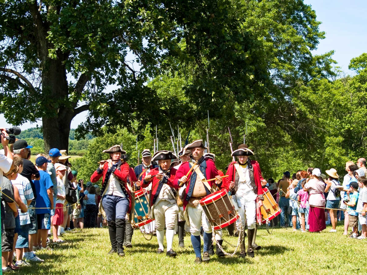 The performers reenacting the Battle of Monmouth