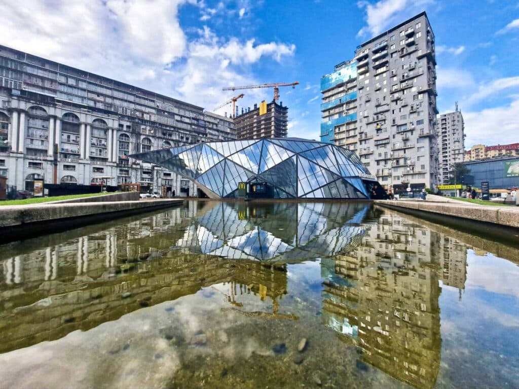 View of the unique structure of McDonald’s in Batumi
