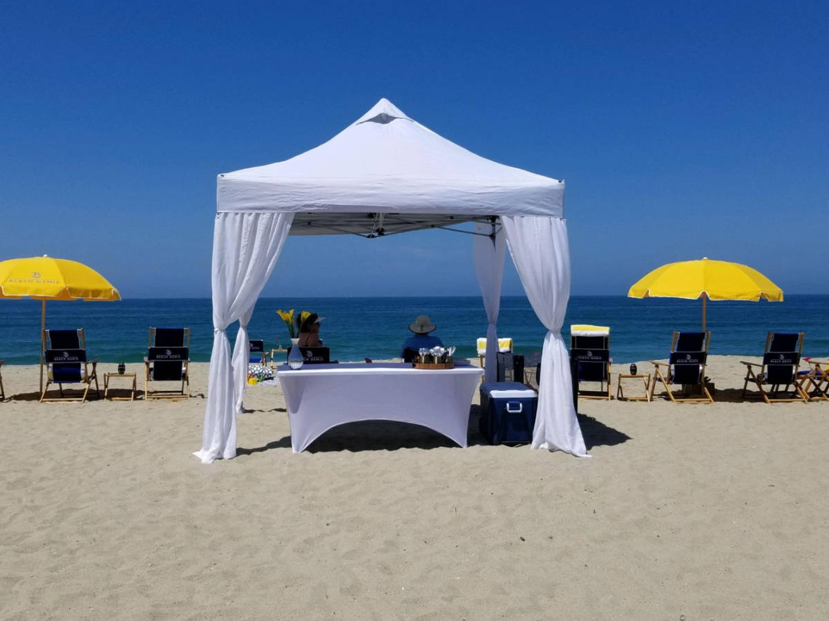 A luxury beach setup service by the Beach Genie