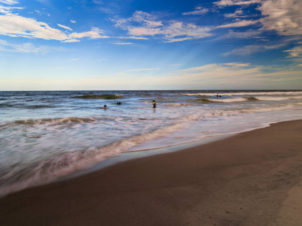 View of the people swimming at the beach in Kathryn Abbey Hanna Park