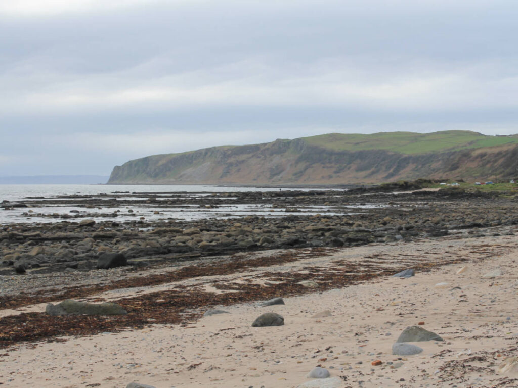 View of the huge rocks along the beach at Silver Sands