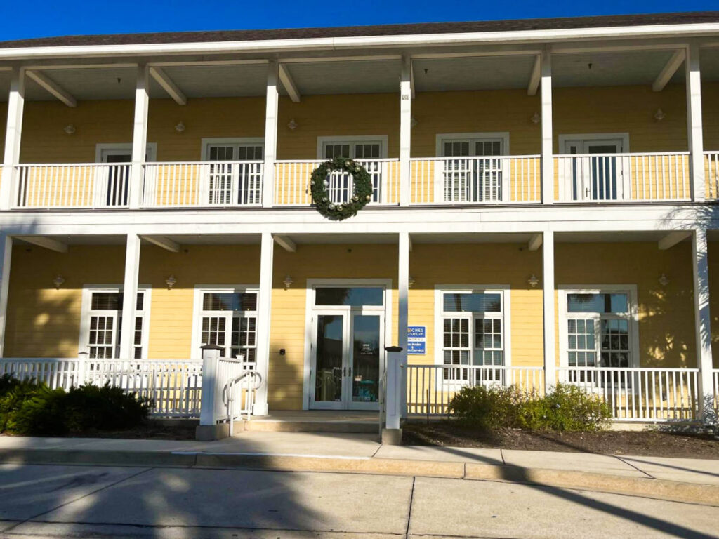 View of the yellow exterior of Beaches Museum