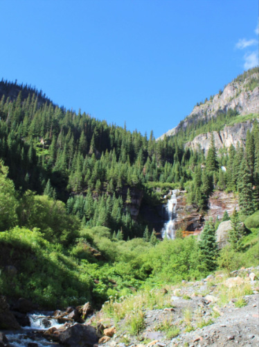 View of the Bear Creek Falls from a distance