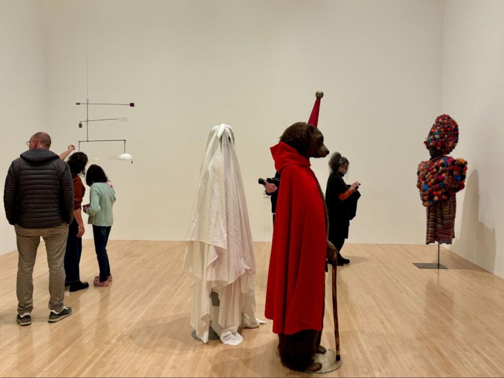 A whimsical bear and ghost display at MOCA