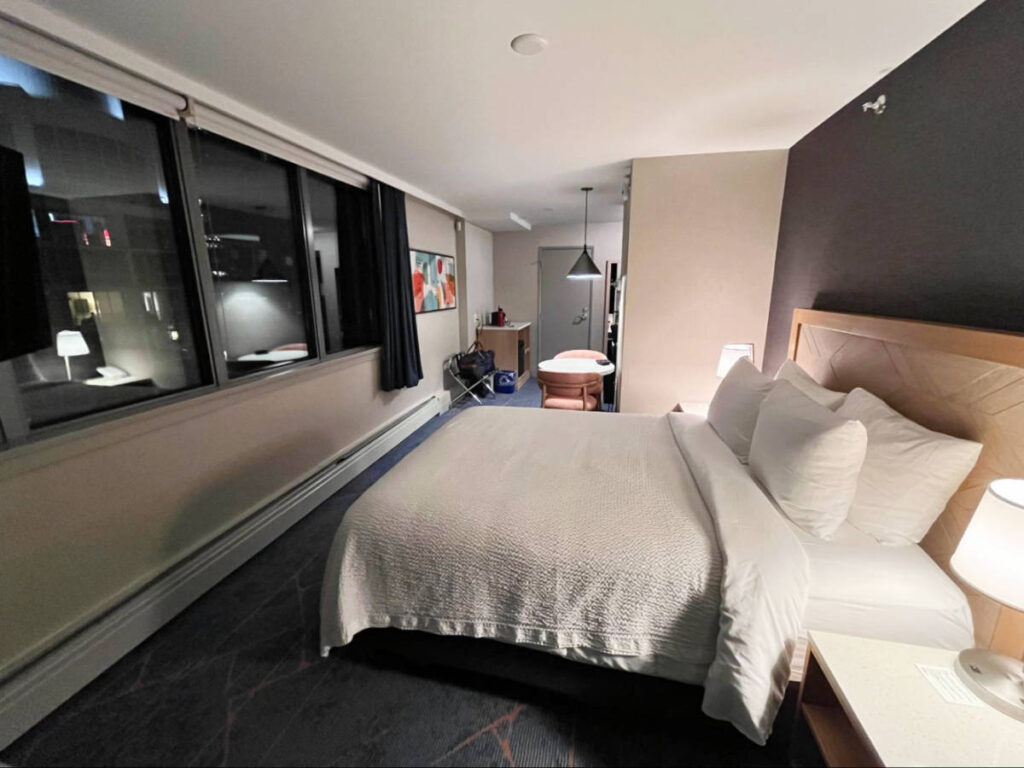 View from the inside of a room in Blue Horizon Hotel