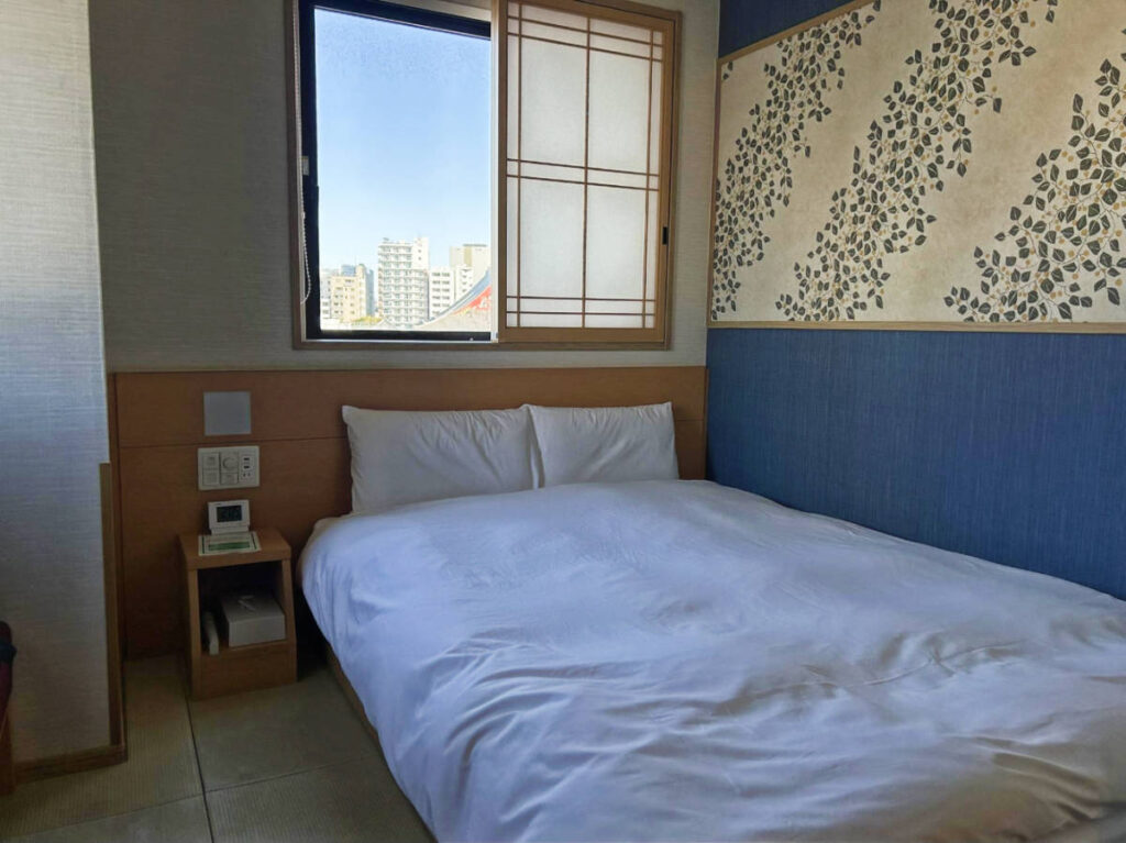 View from the inside of a hotel room in Onyado Nono Asakusa Natural Hot Spring