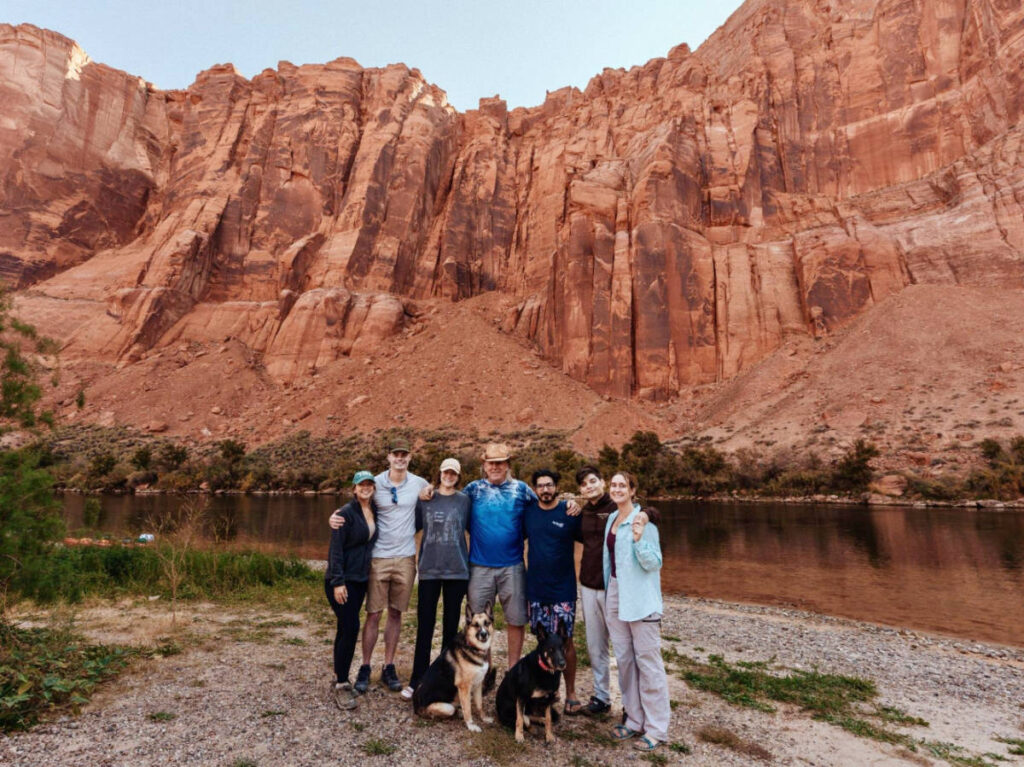 The author with her group and dogs on a photo