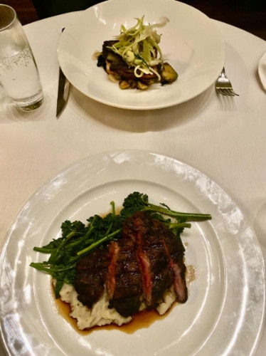 A dish on a plate served at Bix in San Francisco