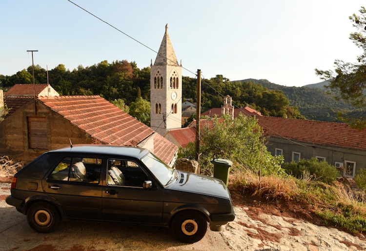 An old car on the Mediterranean island of Lastovo