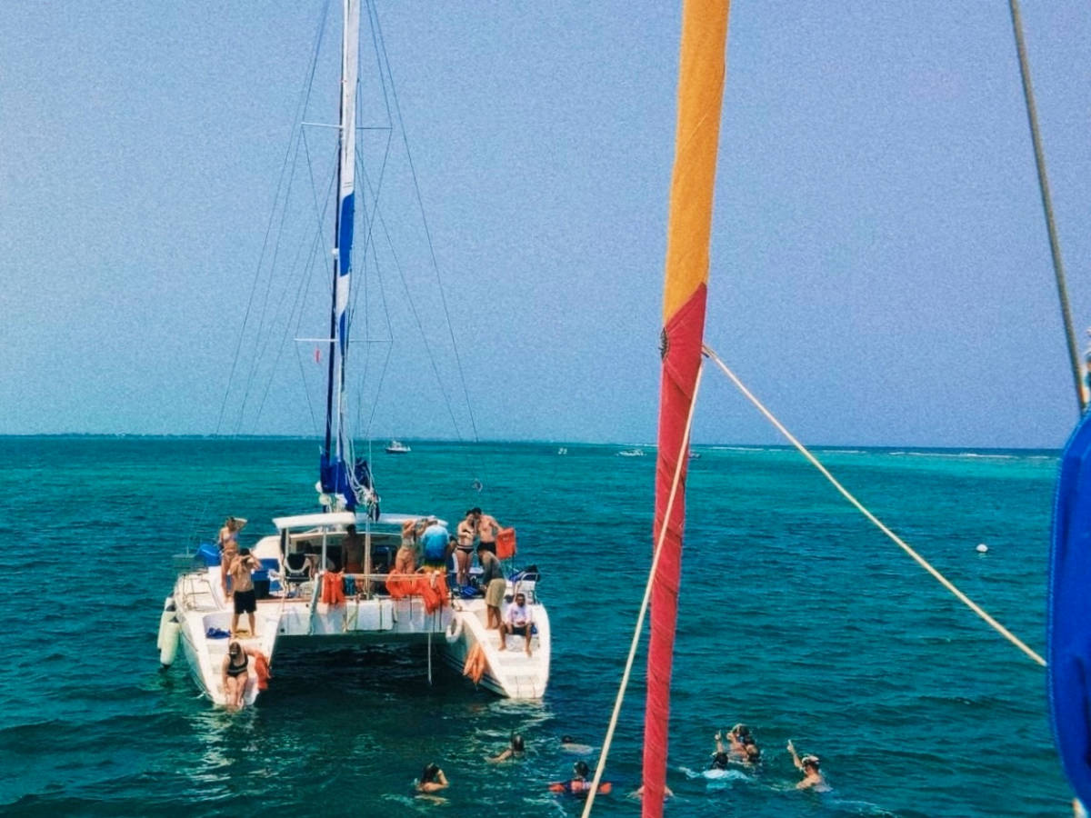Tourists on a Boat tour in Belize