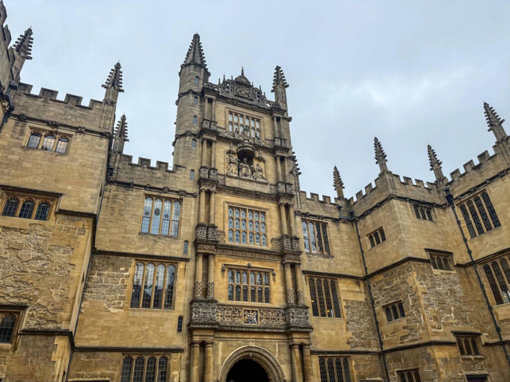 View of the intricate exterior of Bodleian Library