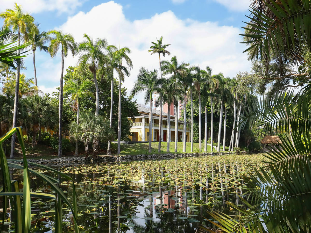 Blue sky over the Bonnet House Museum and Gardens