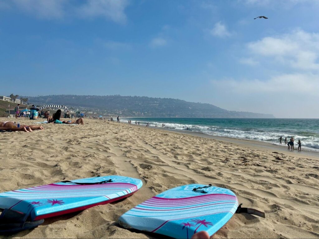 Two Boogie boards in Redondo Beach