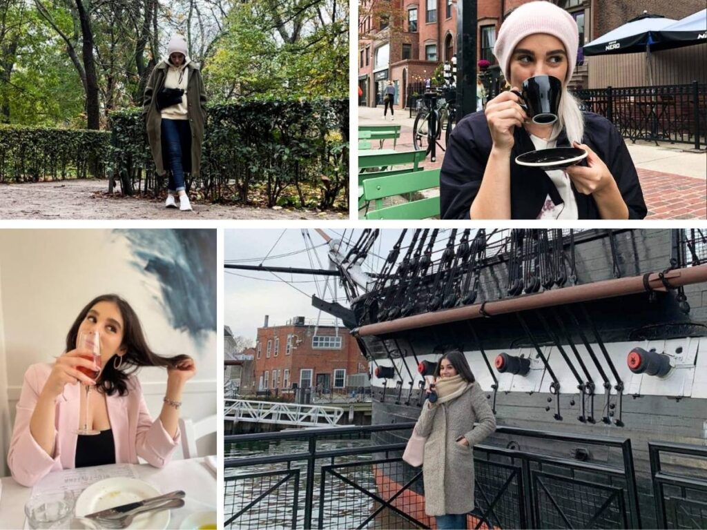 A photo collage of Boston, Massachusetts writer