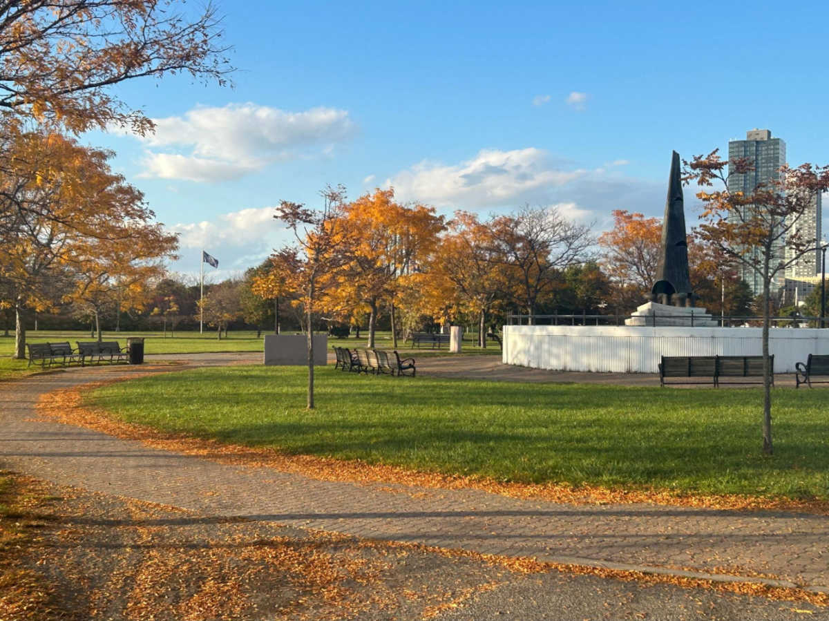 View of the fall foliage around Branch Brook Park 