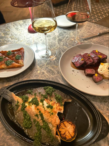 A Branzino served at Tavernetta