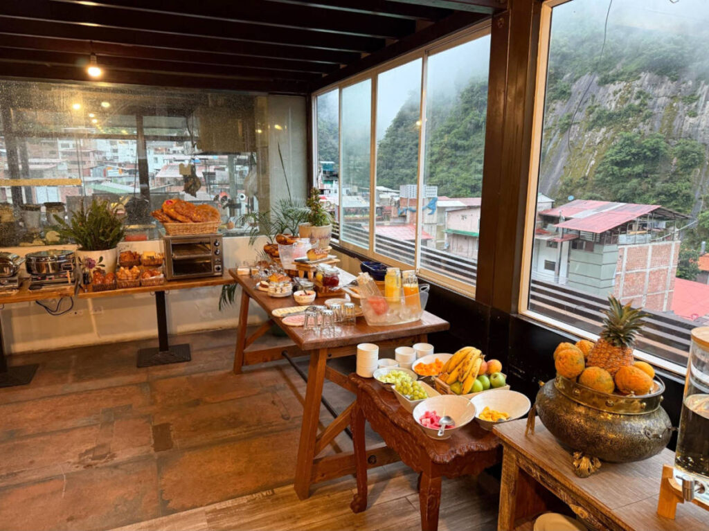 Foods at the breakfast buffet in Jaya Machu Picchu Boutique Hotel
