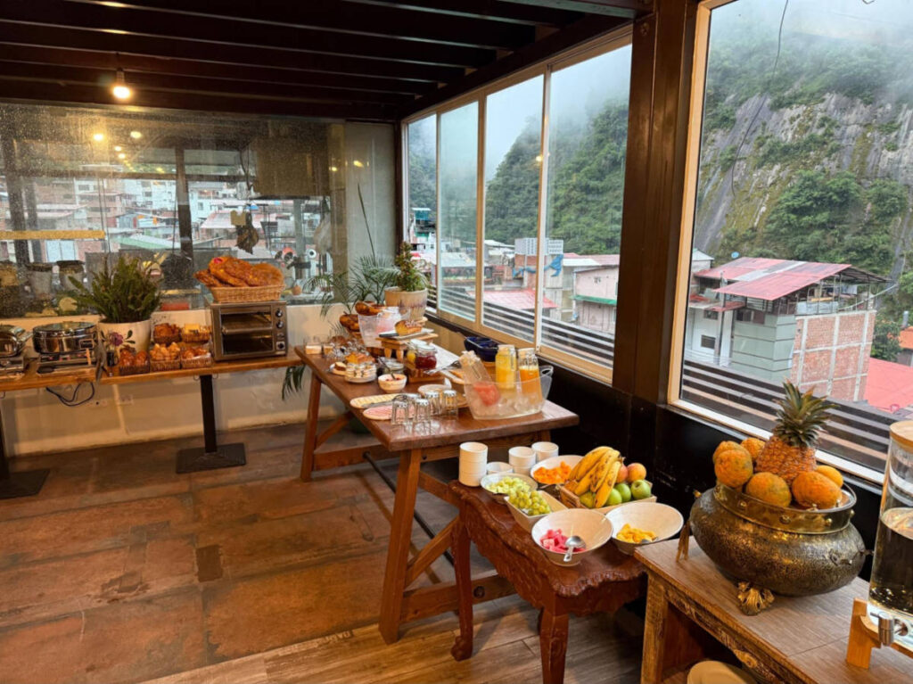 View of the breakfast buffet at Jaya Hotel