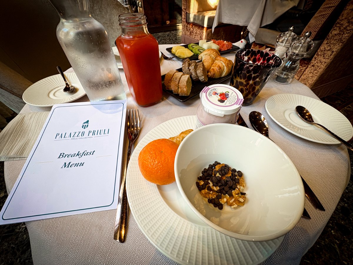 A Breakfast spread at Palazzo Priuli