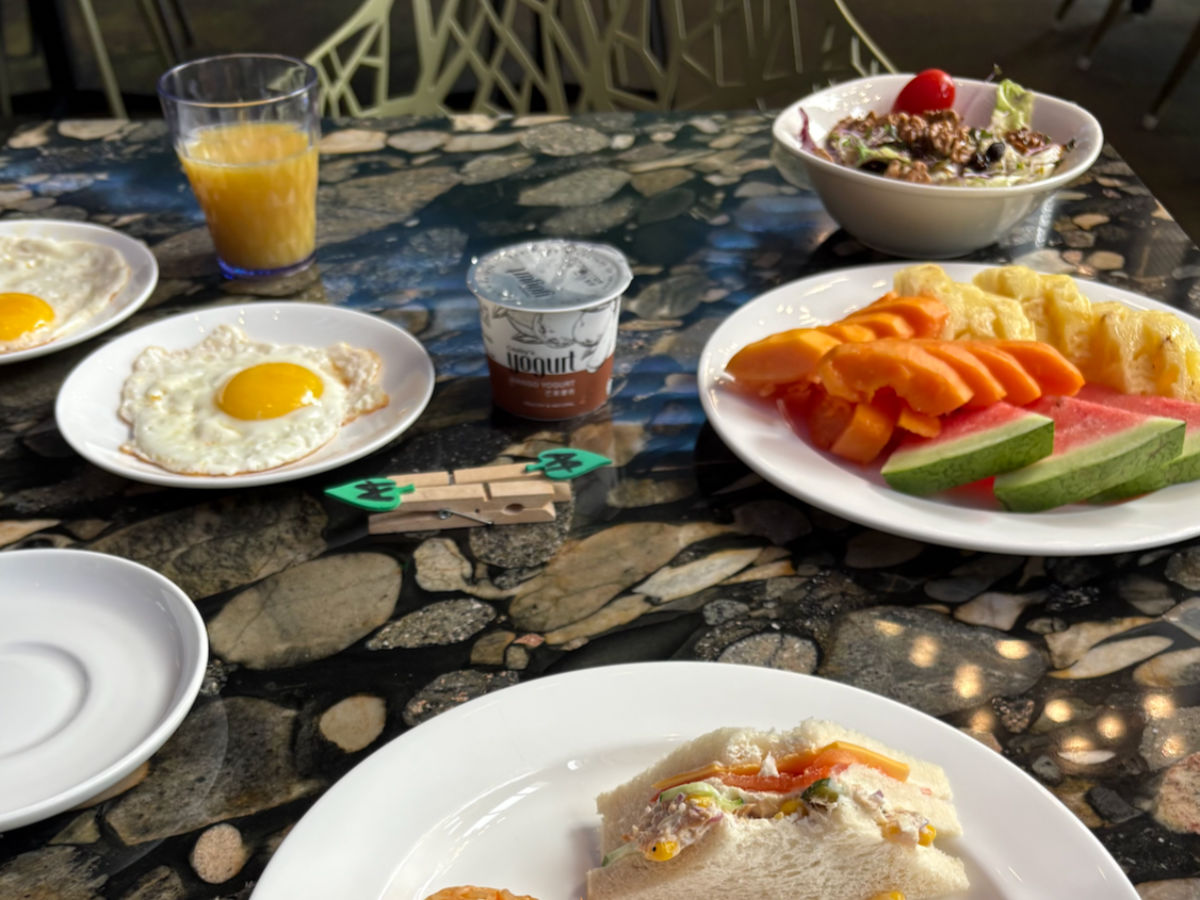 The Breakfast buffet items at arTree Hotel