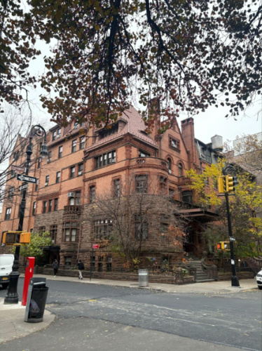 Exterior view of the brick row house in Pierrepont Street