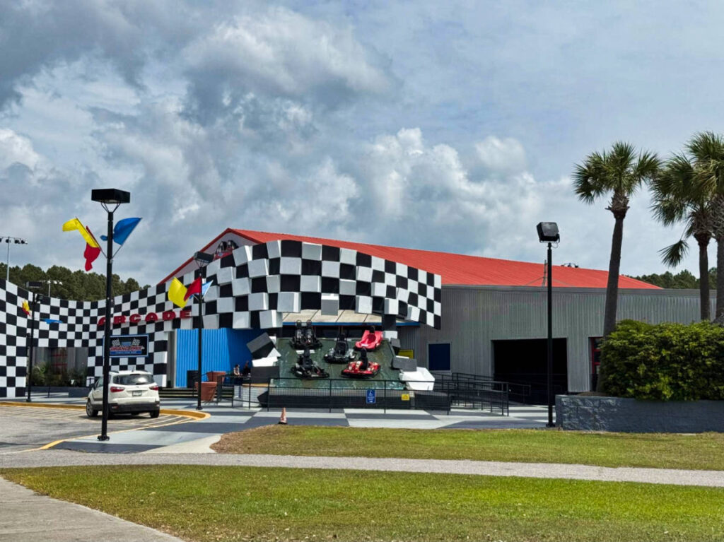 View of the race course at the Broadway Grand Prix