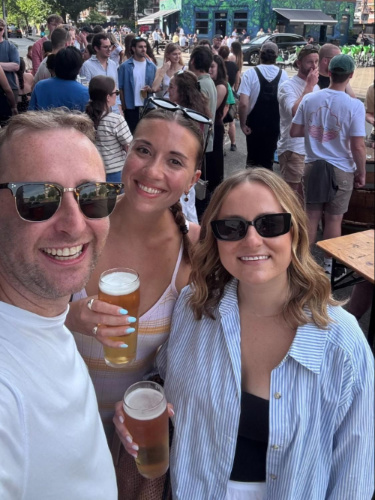 The author, Brooke Horrobin with her friends at Bermondsey Beer Mile