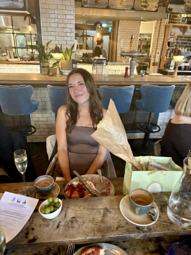 The author Brooke Horrobin celebrating her birthday at The Riding House Café