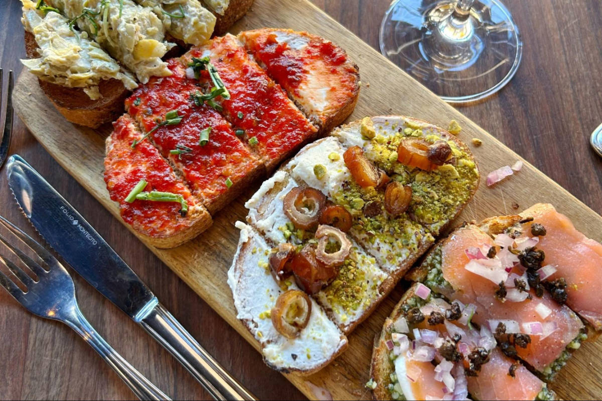 A Bruschetta board served at Postino