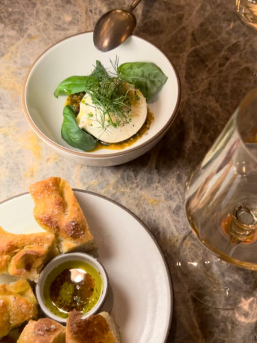 A Burrata served at Tavernetta