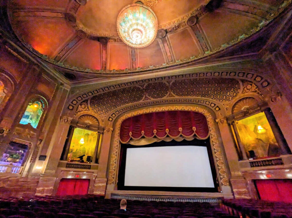 The intricate interior of the Byrd Theater