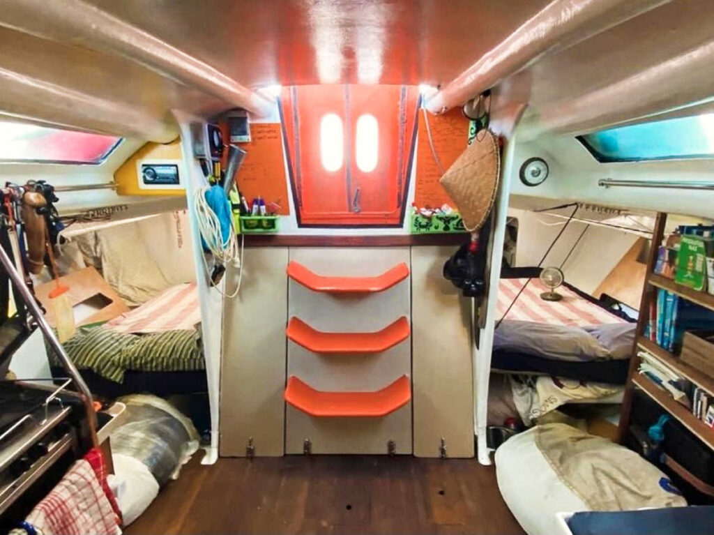 View inside the cabin of the boat