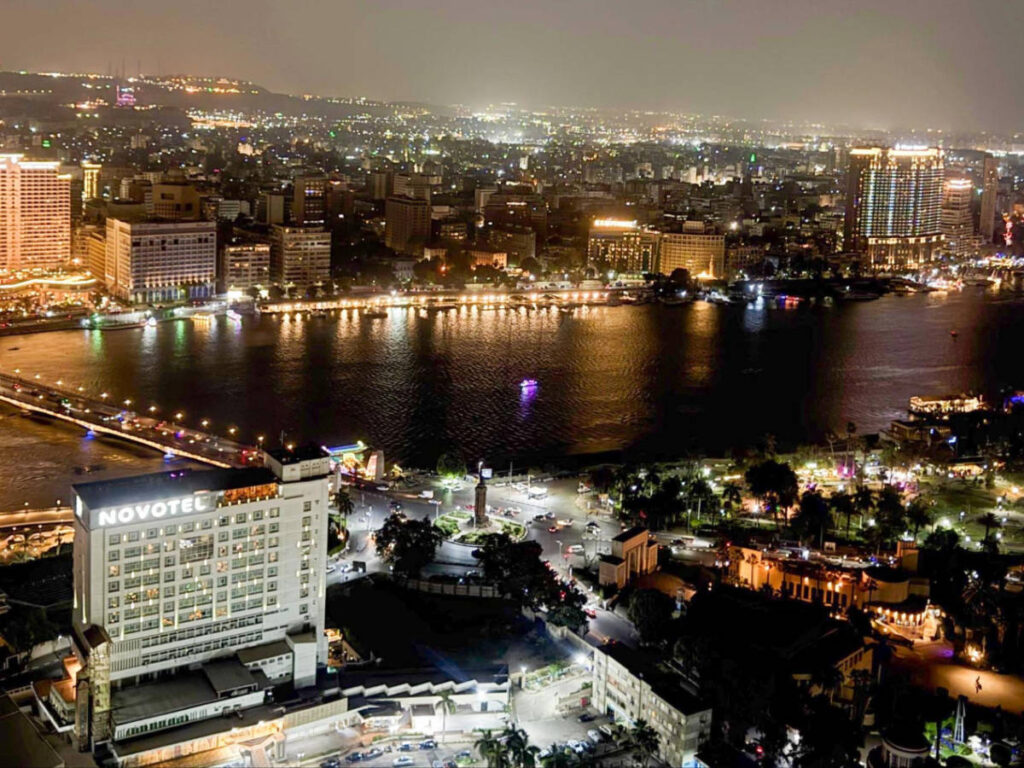 View from the Cairo Tower at night