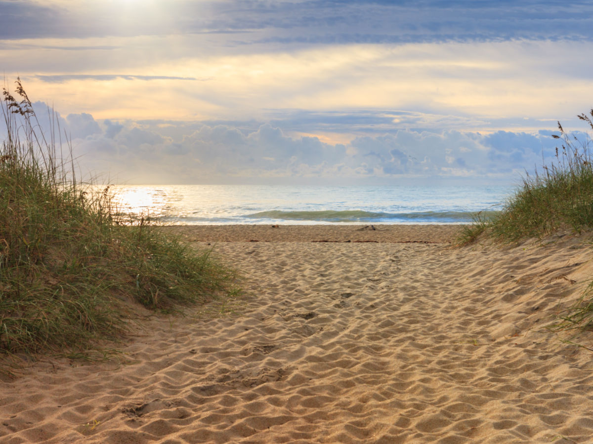 Sandy walkway to the beach at Cape Hatteras National Seashore