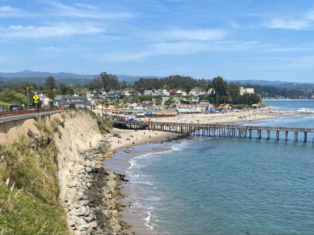 Overlooking view of the downtown and Capitola Beach from Cliff Drive