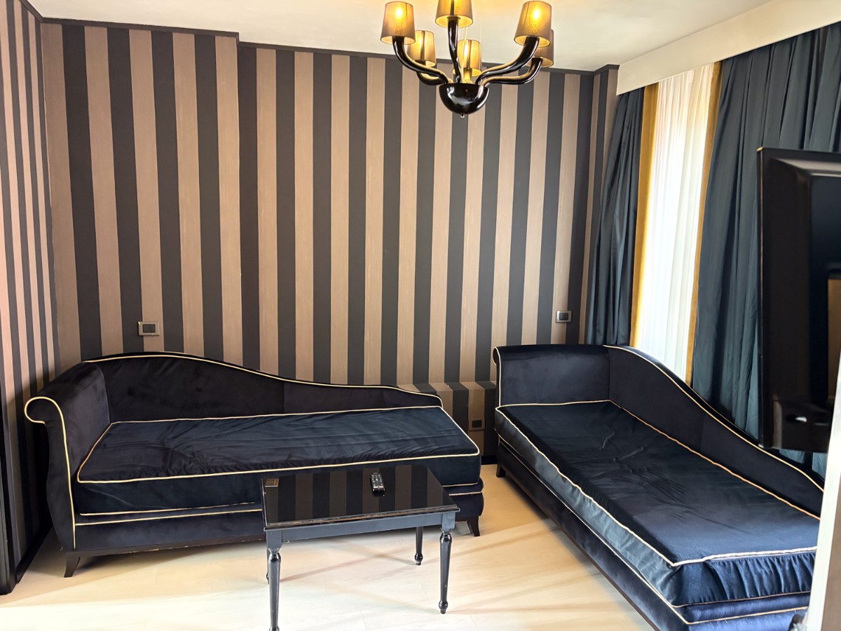 Plush chaise loungers in the sitting room