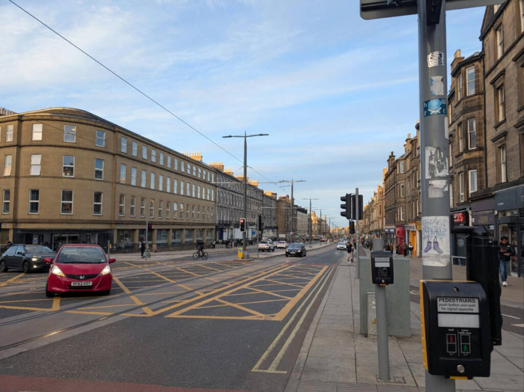 View of cars in Scotland