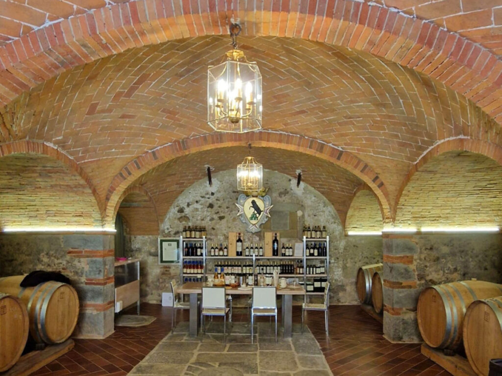 View of the Wine Tasting table at Castello of Montozzi