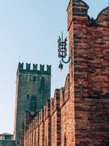 View of the tower at the Castelvecchio Bridge